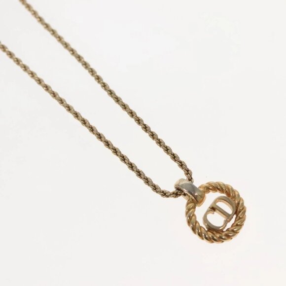 Christian Dior Necklace Metal Gold Tone Auth 142058 - Picture 3 of 16